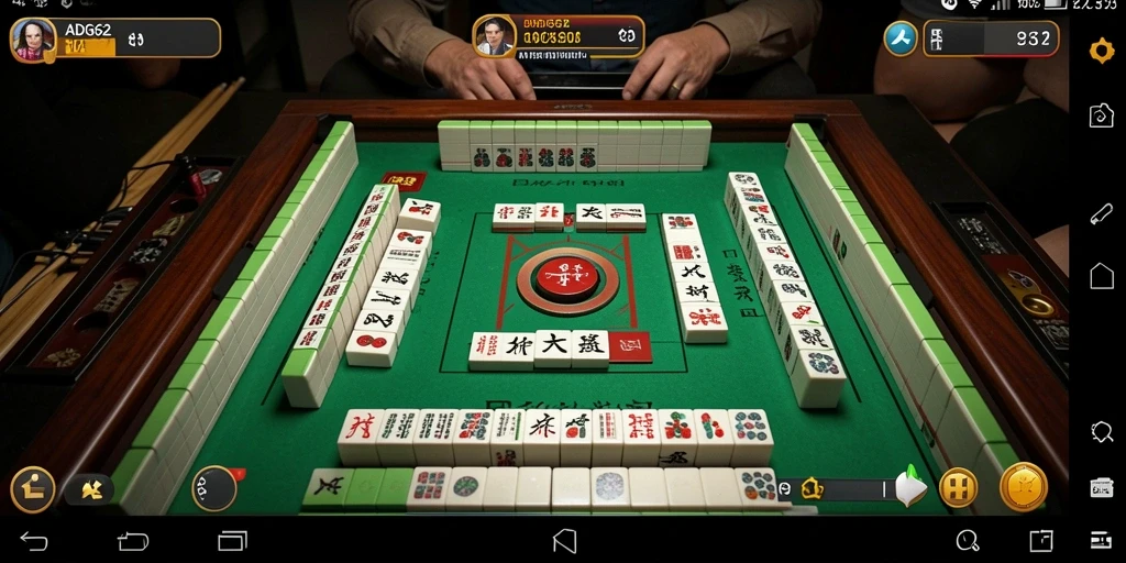 Tampilan gameplay seru dalam ADG62 saat menyusun ubin Mahjong.