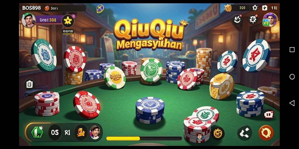 Tampilan gameplay seru dalam permainan QiuQiu.