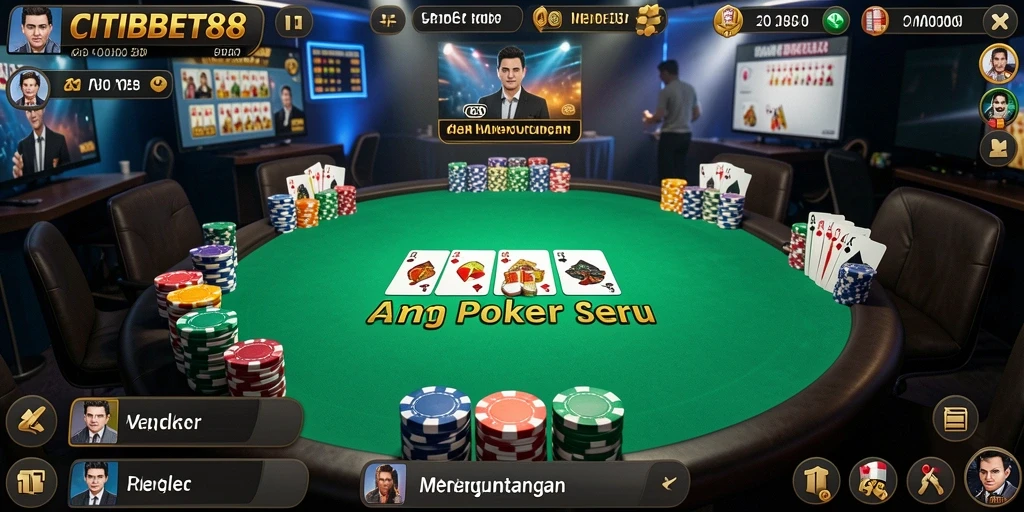 Tampilan gameplay seru di CITIBET88 yang menunjukkan aksi Poker.
