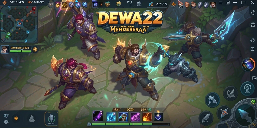 Tampilan gameplay seru dalam pertempuran MOBA.