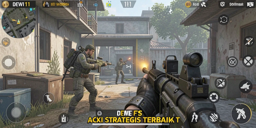 Tampilan seru gameplay DEWI11 dengan aksi tembak-menembak yang menegangkan.