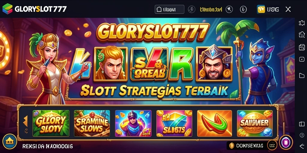 Tampilan gameplay GLORYSLOT777 dengan mesin slot penuh warna.