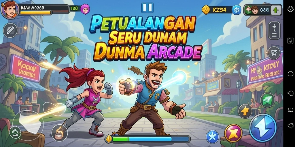 Tampilan gameplay K234 yang penuh aksi di level yang menantang.