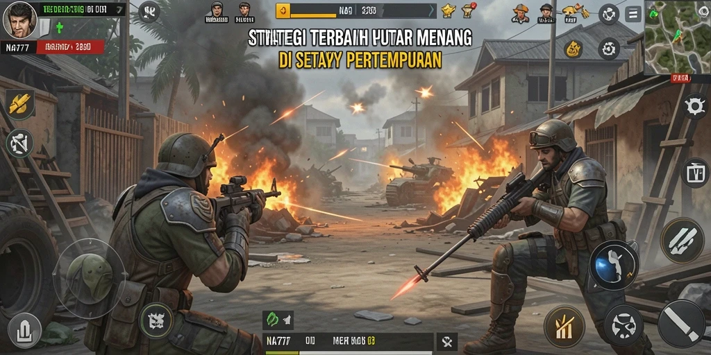 Screenshot utama NA777 menampilkan strategi pertempuran yang mendebarkan.