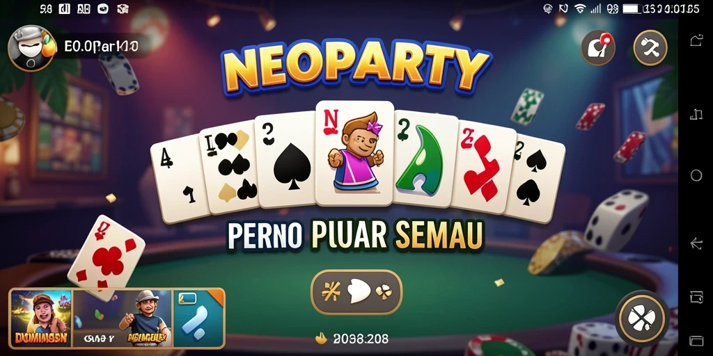 Gambar menampilkan keseruan gameplay NEOPARTY dalam permainan Domino.