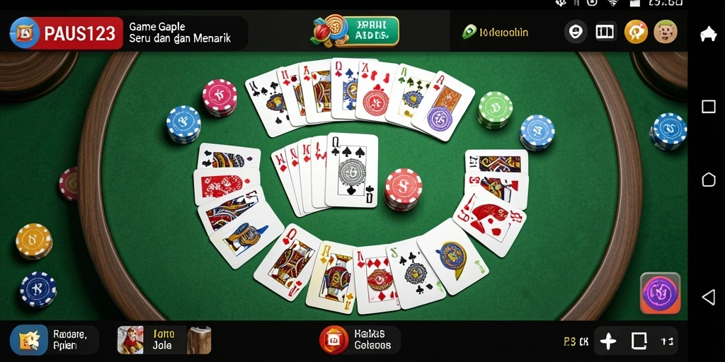 Screenshot gameplay PAUS123 yang menampilkan suasana permainan Gaple.