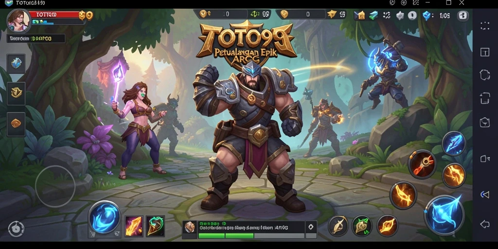 Screenshot menunjukkan pertempuran seru dalam dunia ARPG TOTO99.