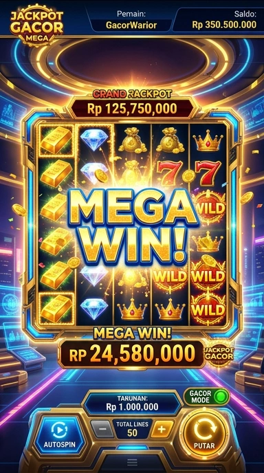 Tampilan antarmuka pengguna gacormega yang menarik.